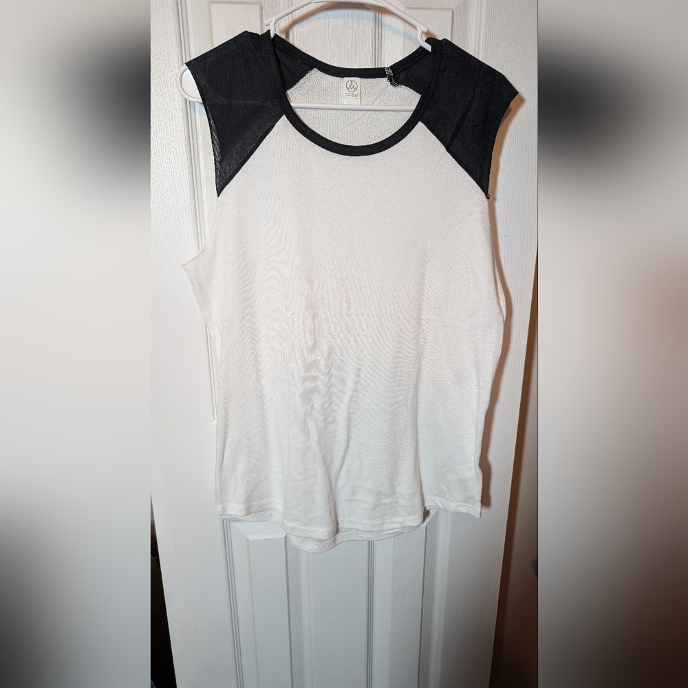 Alternative Cream Muscle Tee with Black Trim
